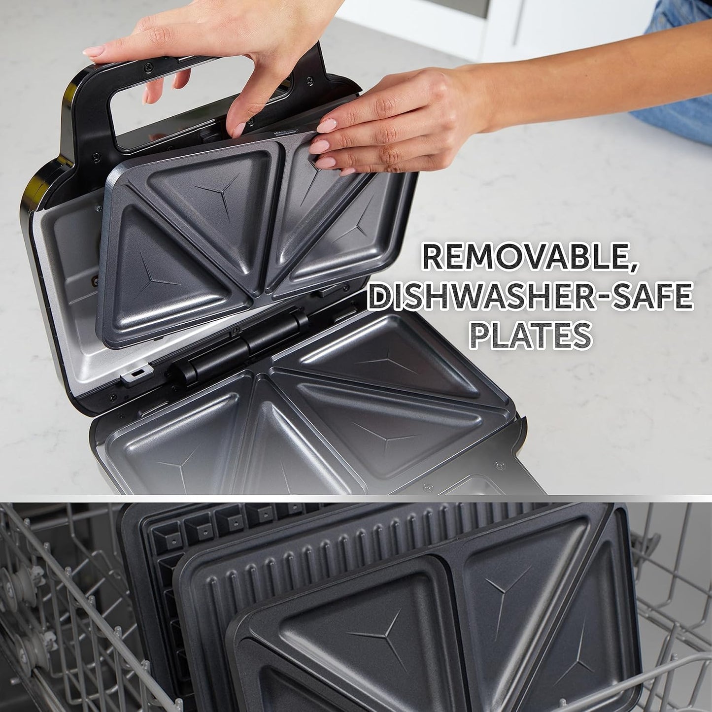 Breville 3-in-1 Ultimate Snack Maker | Deep Fill Toastie Maker, Waffle Maker & Panini Press | Removable Non-Stick Plates | Black & Stainless Steel