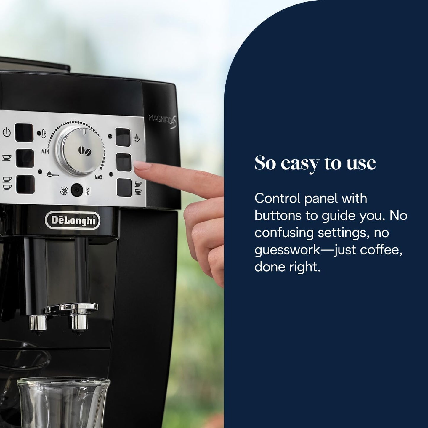De'Longhi Magnifica S Automatic Bean to Cup Coffee Machine, Espresso and Cappuccino Maker, Black and Silver, 3 Drinks
