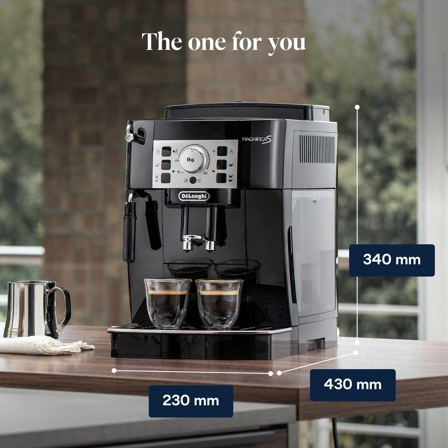 De'Longhi Magnifica S Automatic Bean to Cup Coffee Machine, Espresso and Cappuccino Maker, Black and Silver, 3 Drinks