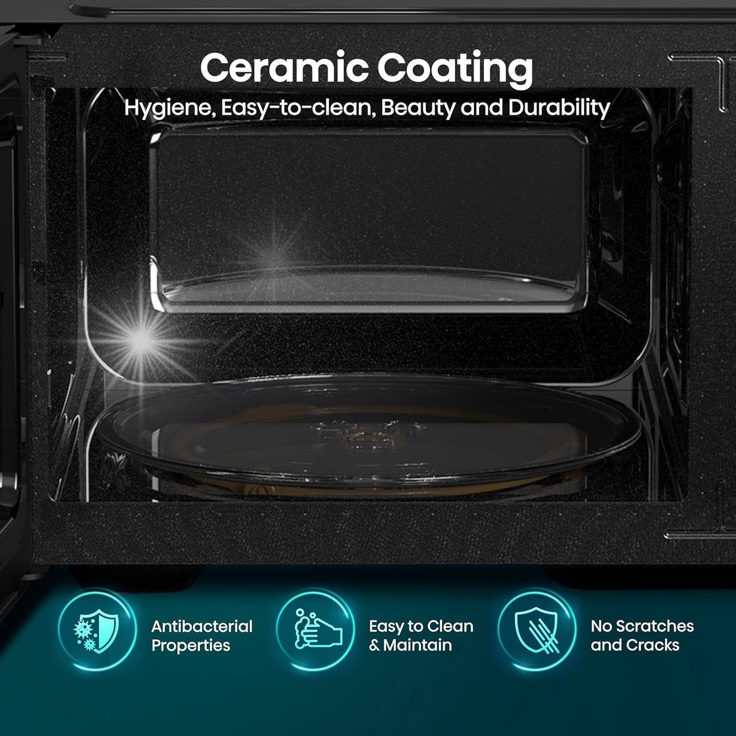 Hisense 700W 20 Litre Inverter Microwave Oven, Black, Automatic Defrost, 5 Power Levels, Easy Clean, Freestanding