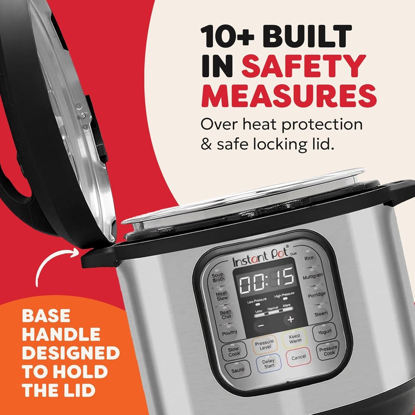 Instant Pot Duo 7 in 1 Electric Multi-Cooker, 5.7L, Brushed Stainless Steel, Large Pressure Cooker, Slow Cooker, Rice Cooker, Saute, Yoghurt Maker, Food Steamer and Food Warmer, Dishwasher Safe