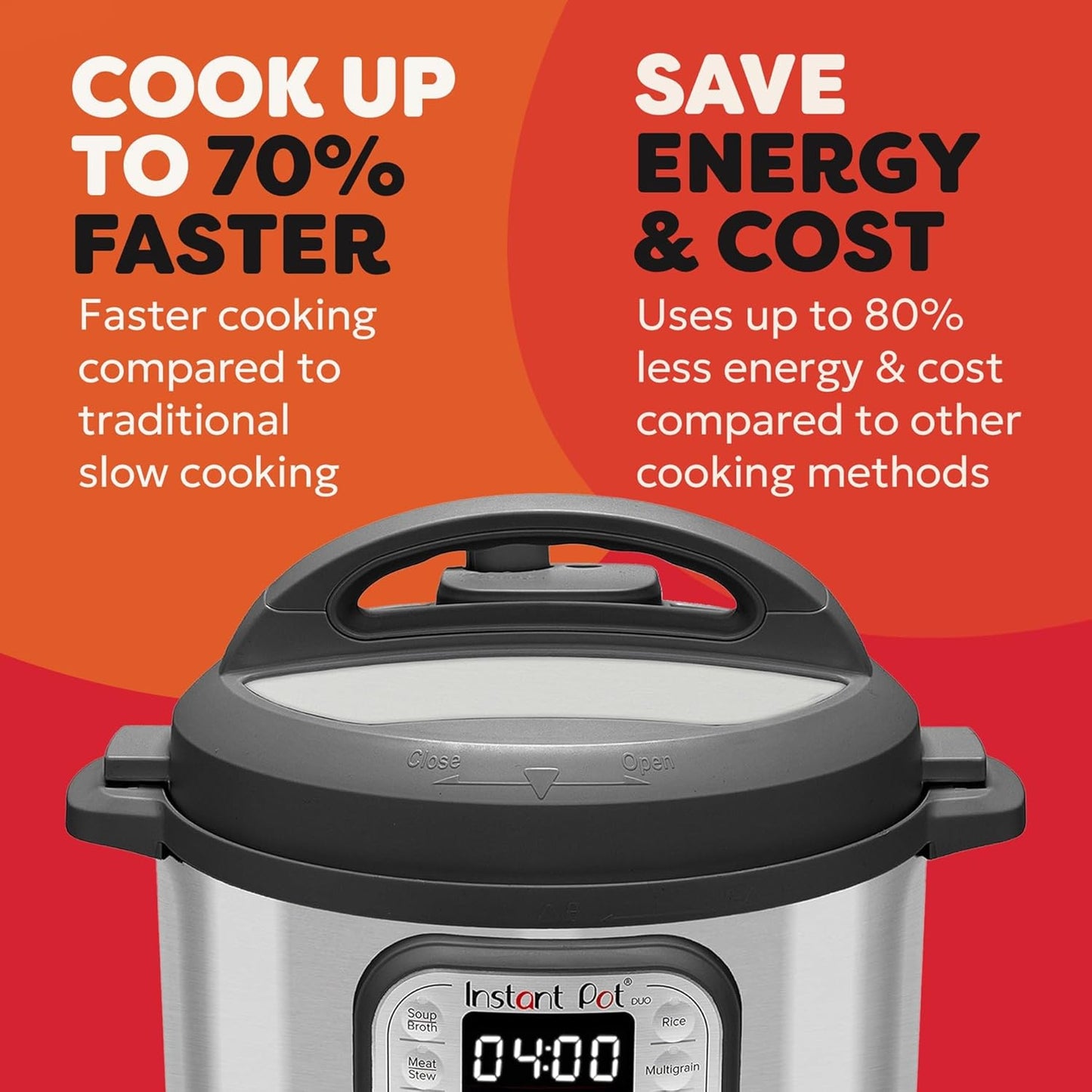 Instant Pot Duo 7 in 1 Electric Multi-Cooker, 5.7L, Brushed Stainless Steel, Large Pressure Cooker, Slow Cooker, Rice Cooker, Saute, Yoghurt Maker, Food Steamer and Food Warmer, Dishwasher Safe