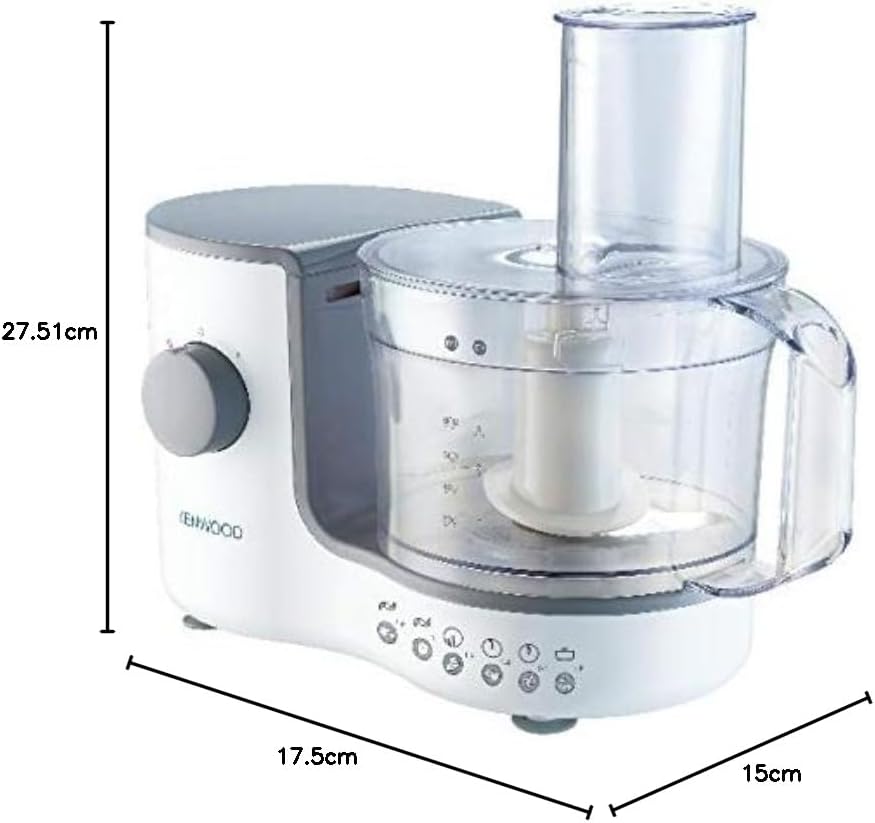 Kenwood Compact Food Processor, 1.4L Bowl, Blender, Emulsifying, Chopping Blade, Shredder Disc 400W, FP120