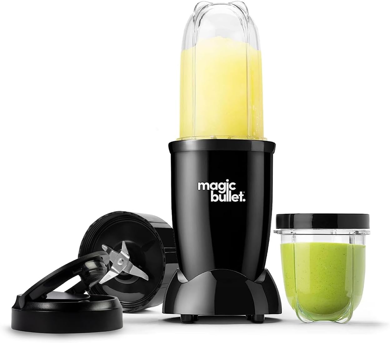 Magic Bullet Blender 7 Piece Set in Black, Powerful 10,000 RPM, Sleek, Compact and Portable