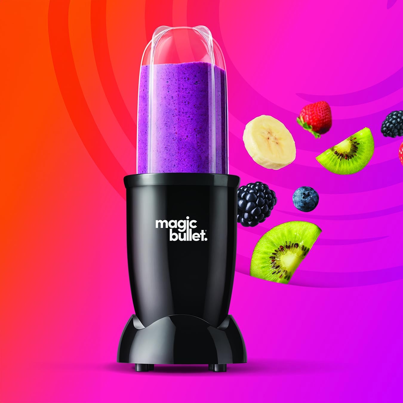 Magic Bullet Blender 7 Piece Set in Black, Powerful 10,000 RPM, Sleek, Compact and Portable