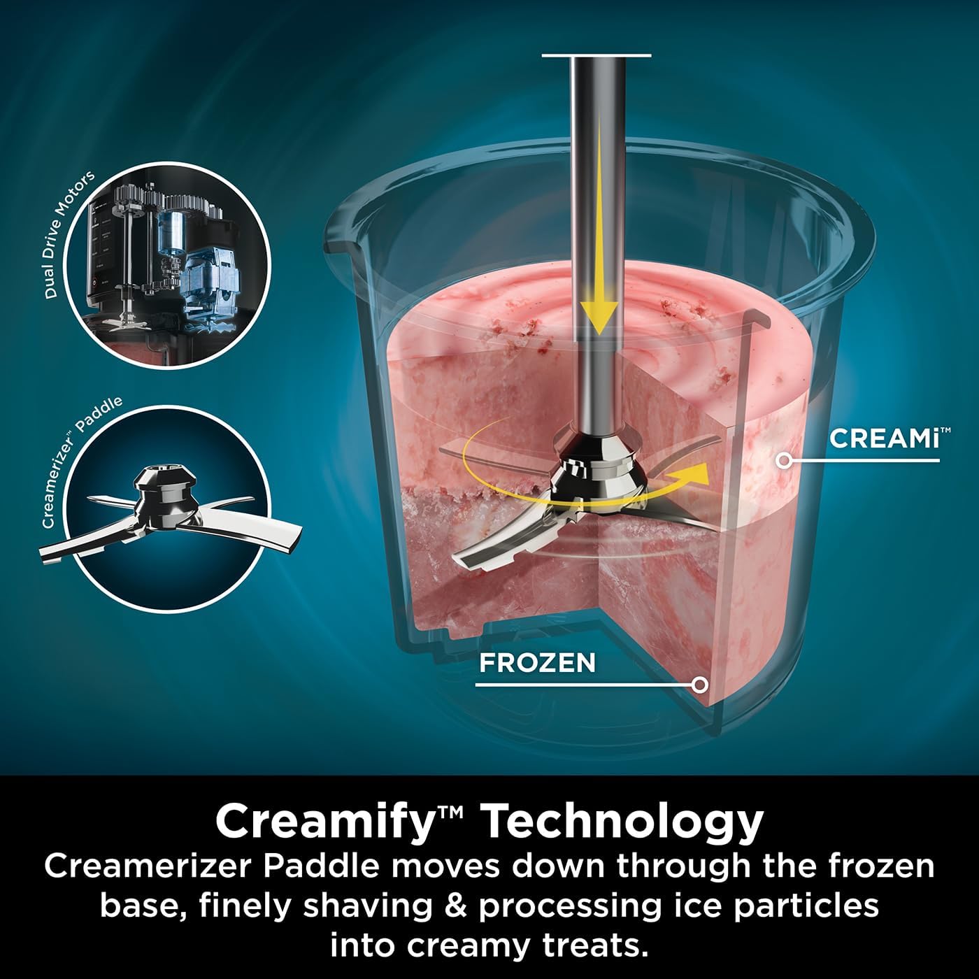 Ninja CREAMi Ice Cream Maker and Frozen Dessert Maker with 3 Tubs, 7 Programs, Makes Ice Cream, Gelato, Sorbet, Smoothie Bowl, Milkshakes and More, Black and Silver, Makes 1.4L of Ice Cream
