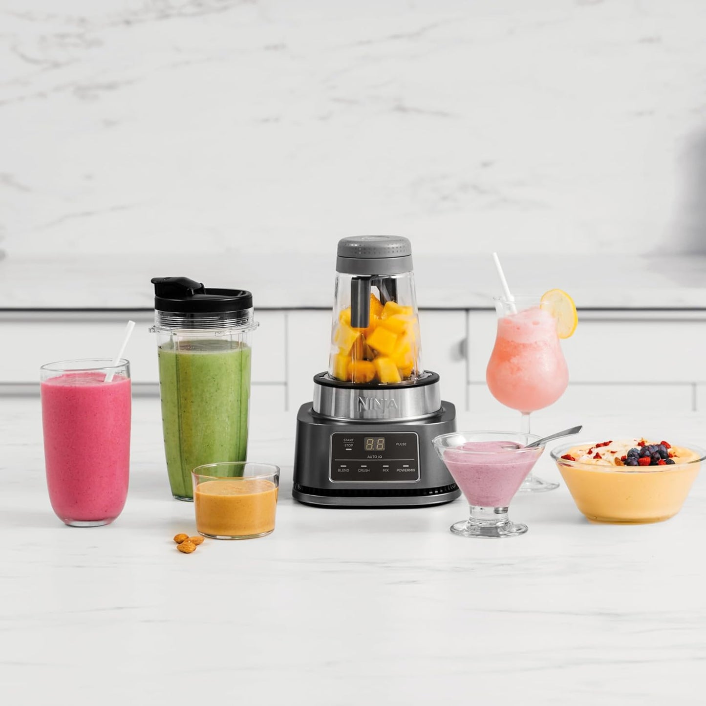 Ninja Foodi Power Nutri Blender 2 in 1, Blend Smoothie Bowls, Thick Spreads and Frozen Drinks, Automatic Programs, 700ml Cup and 400ml Bowl with Power Paddle
