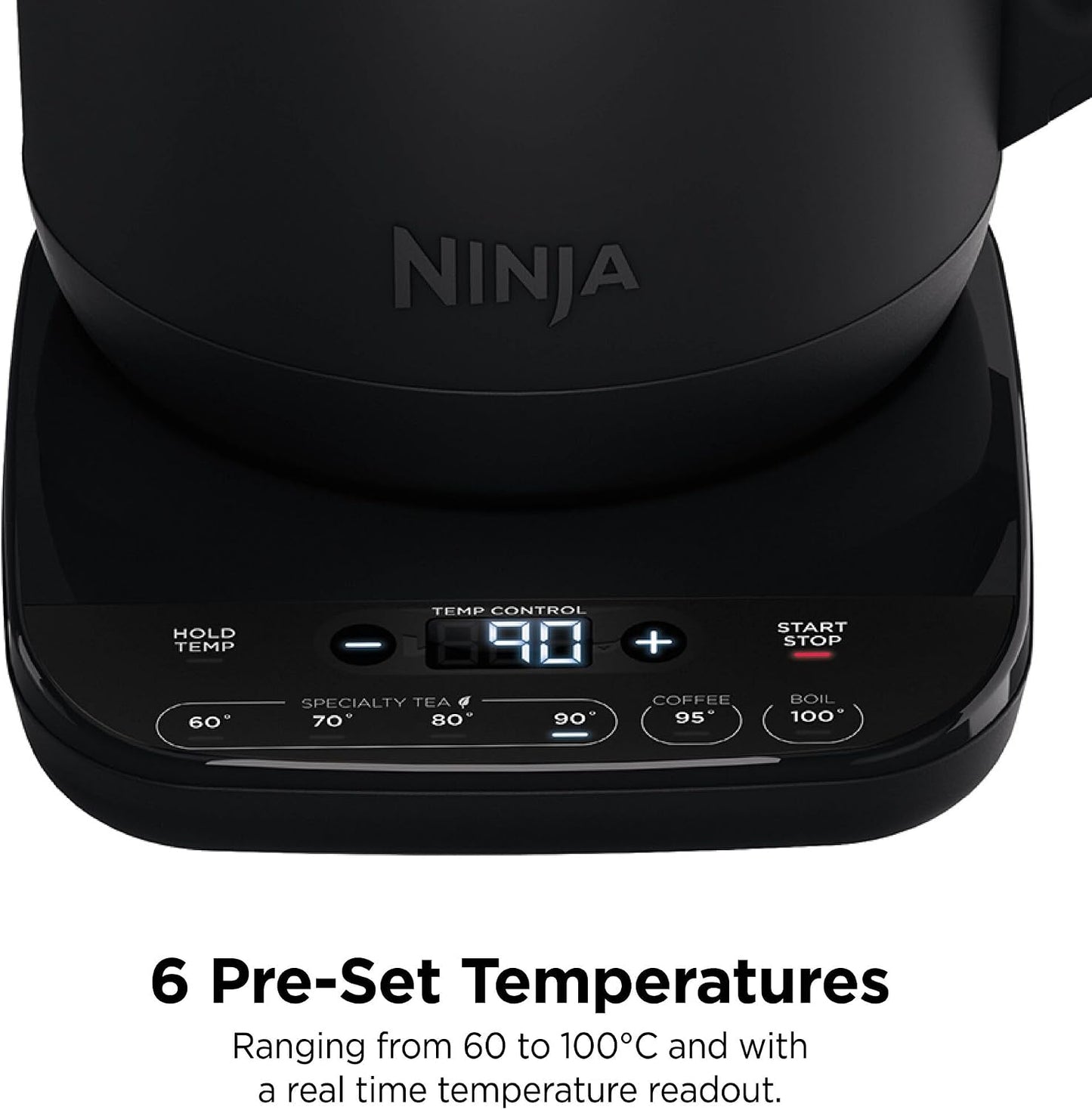 Ninja Perfect Temperature KT200UK Kettle with Temperature Selector - Matte Black