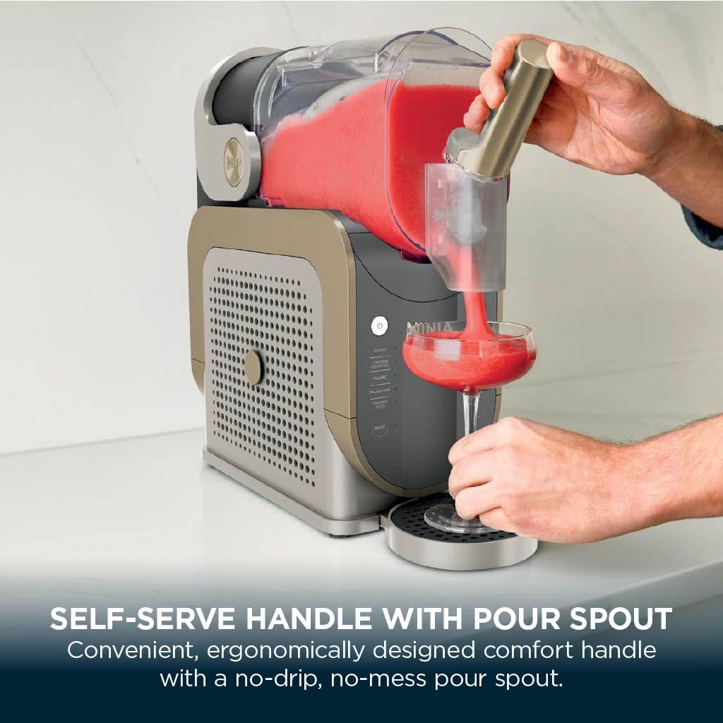 Ninja SLUSHi Frozen Drinks Maker, Create Slush, Frozen Cocktails, Frappe, Milkshakes and Frozen Juice, No Ice or Preparation Needed, WhisperChill Technology, 1.9L Capacity, Stone Gold