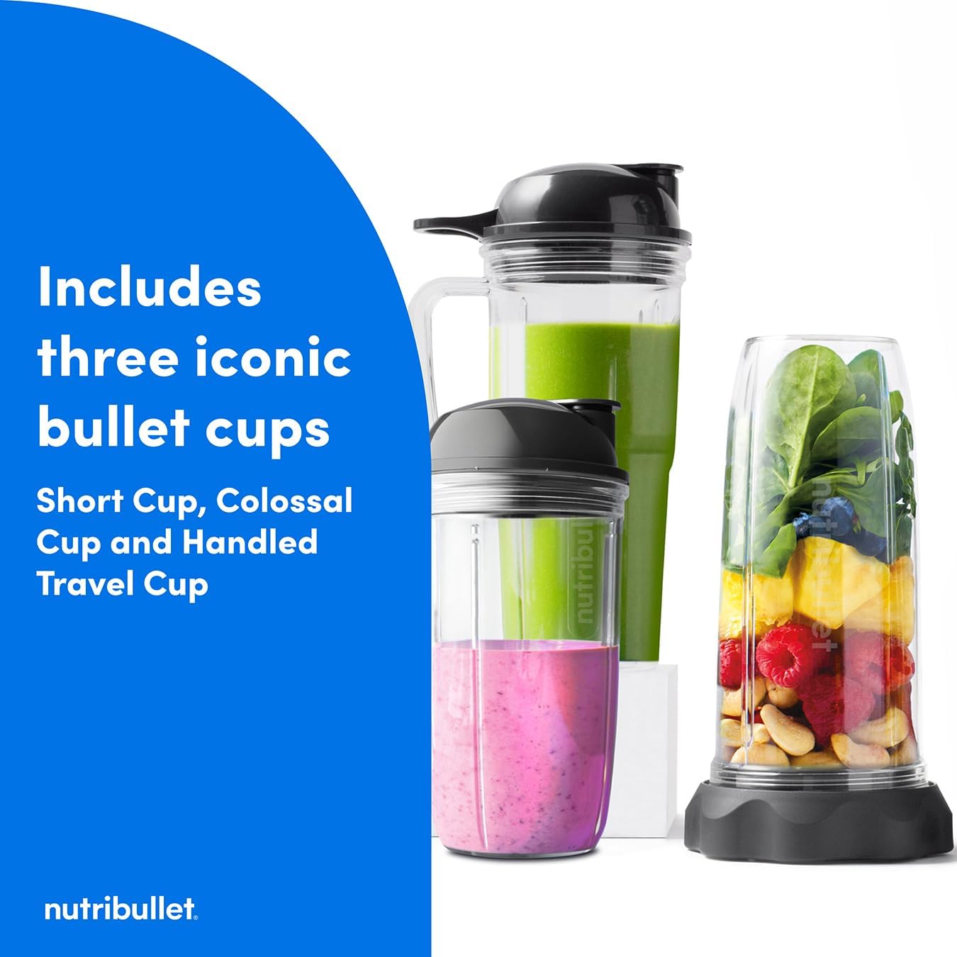 NutriBullet Blender Combo 1200W | Hot & Cold Blender with 1.8L Jug, 3 Portable Cups & Smart Nutrition Extraction, Charcoal Grey