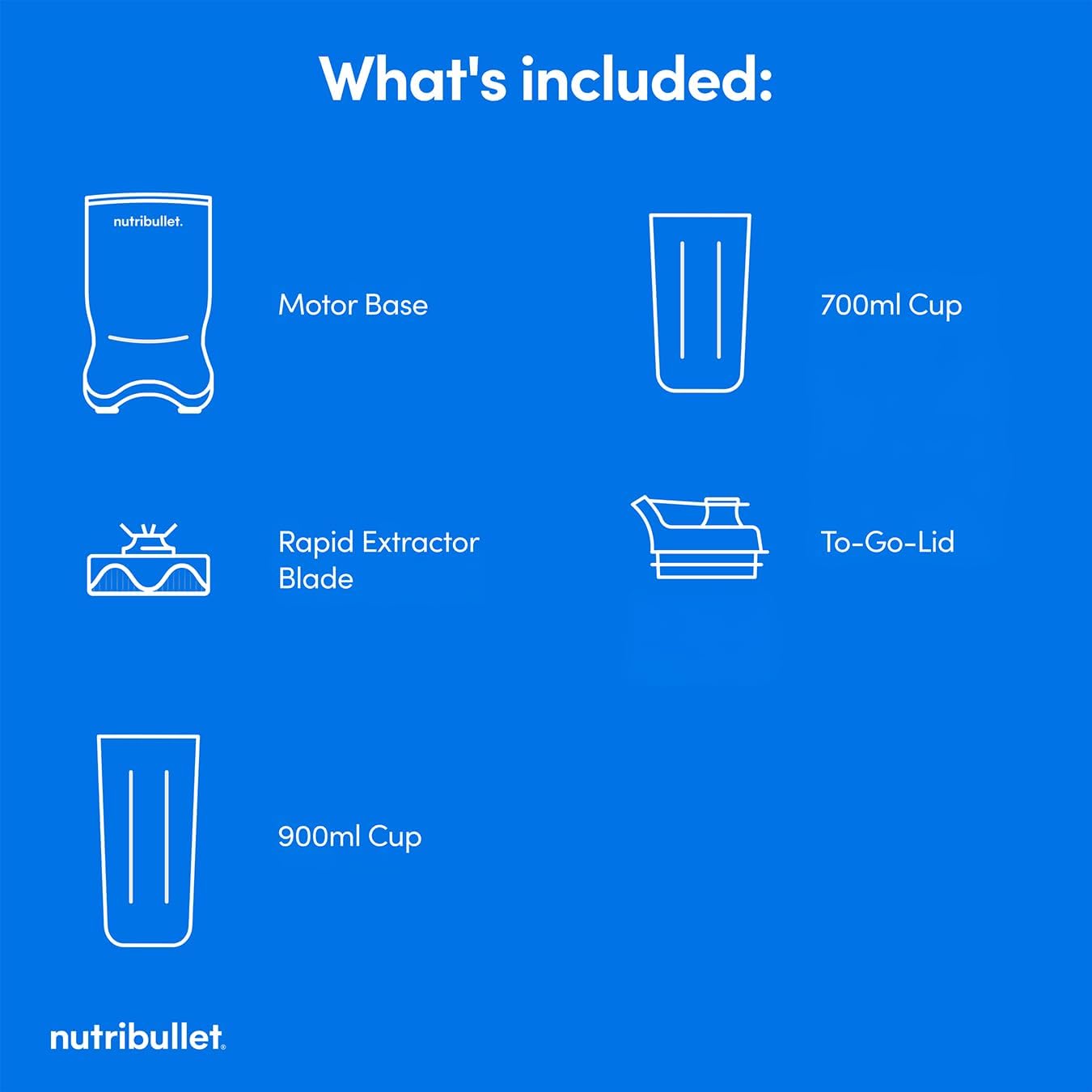 Nutribullet Ultra 1200W Personal Blender, Silver, with Rapid Extractor Blade, 900ml Cup, To Go Lid and Guide, Quiet Yet Powerful Single Serve Blender