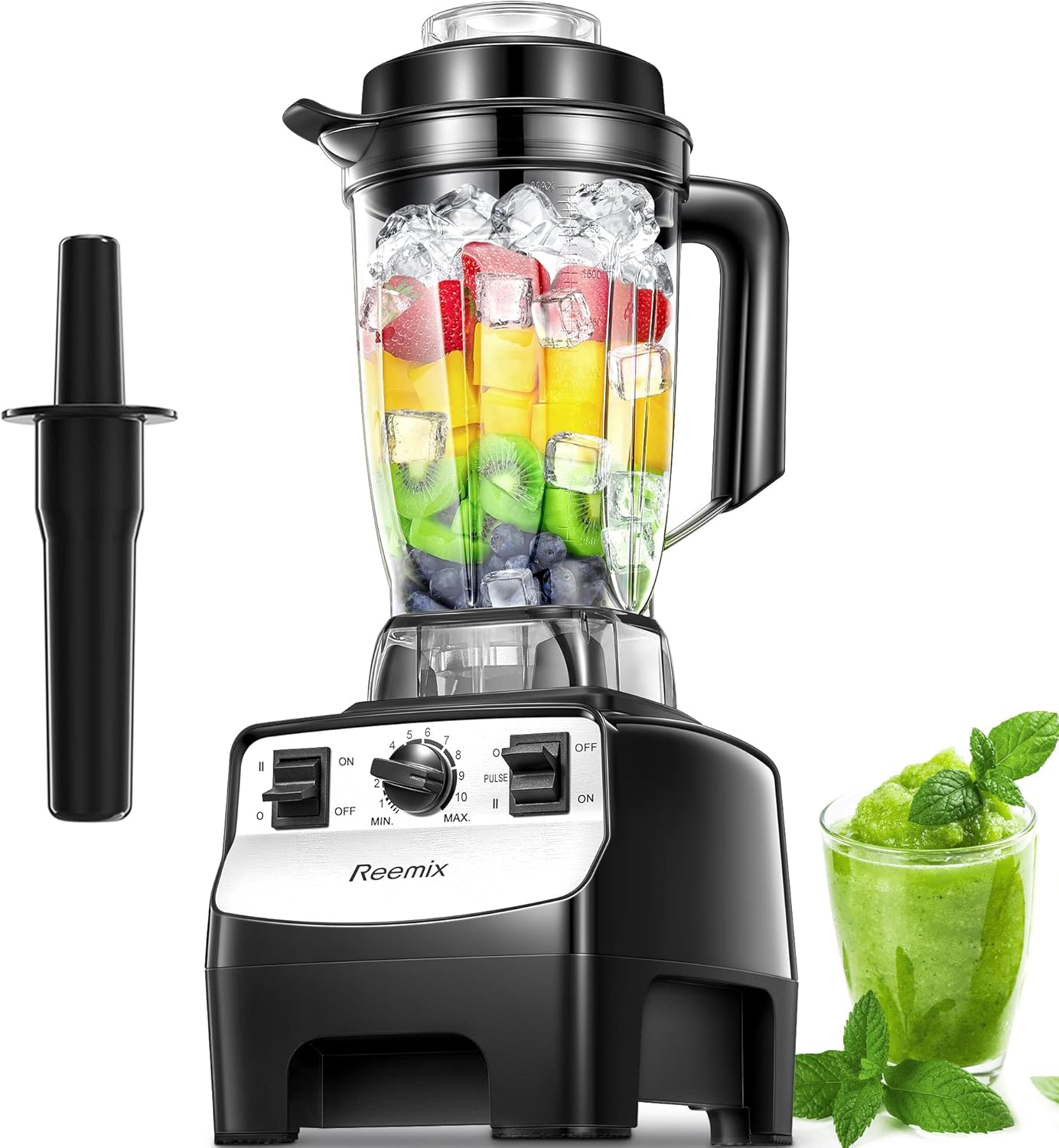 Smoothie Maker, 2000W Food Blender with 10 Speed Control, 2L BPA Free Tritan Container, 8 Titanium Stainless Steel Blades for Liquidisers