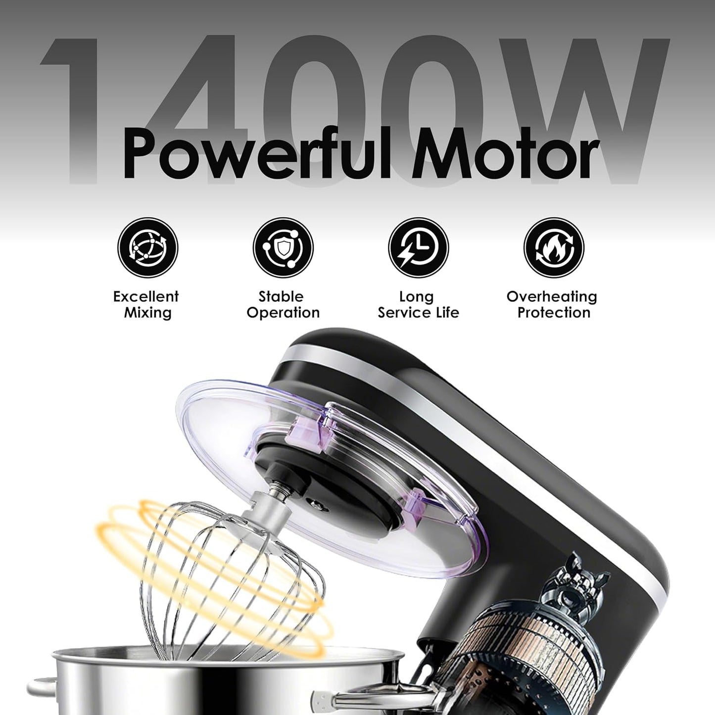 Aucma Stand Mixer, 6.2L Food Mixer for Baking, Electric Kitchen Mixer with Bowl