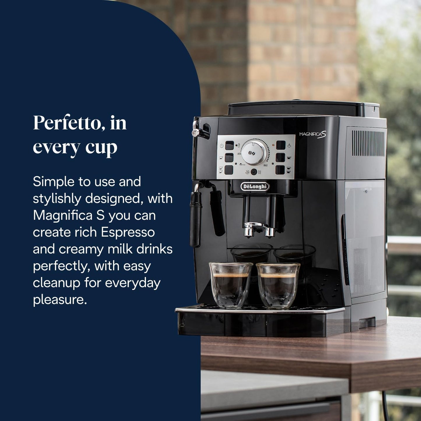 De'Longhi Magnifica S Automatic Bean to Cup Coffee Machine, Espresso and Cappuccino Maker, Black and Silver, 3 Drinks