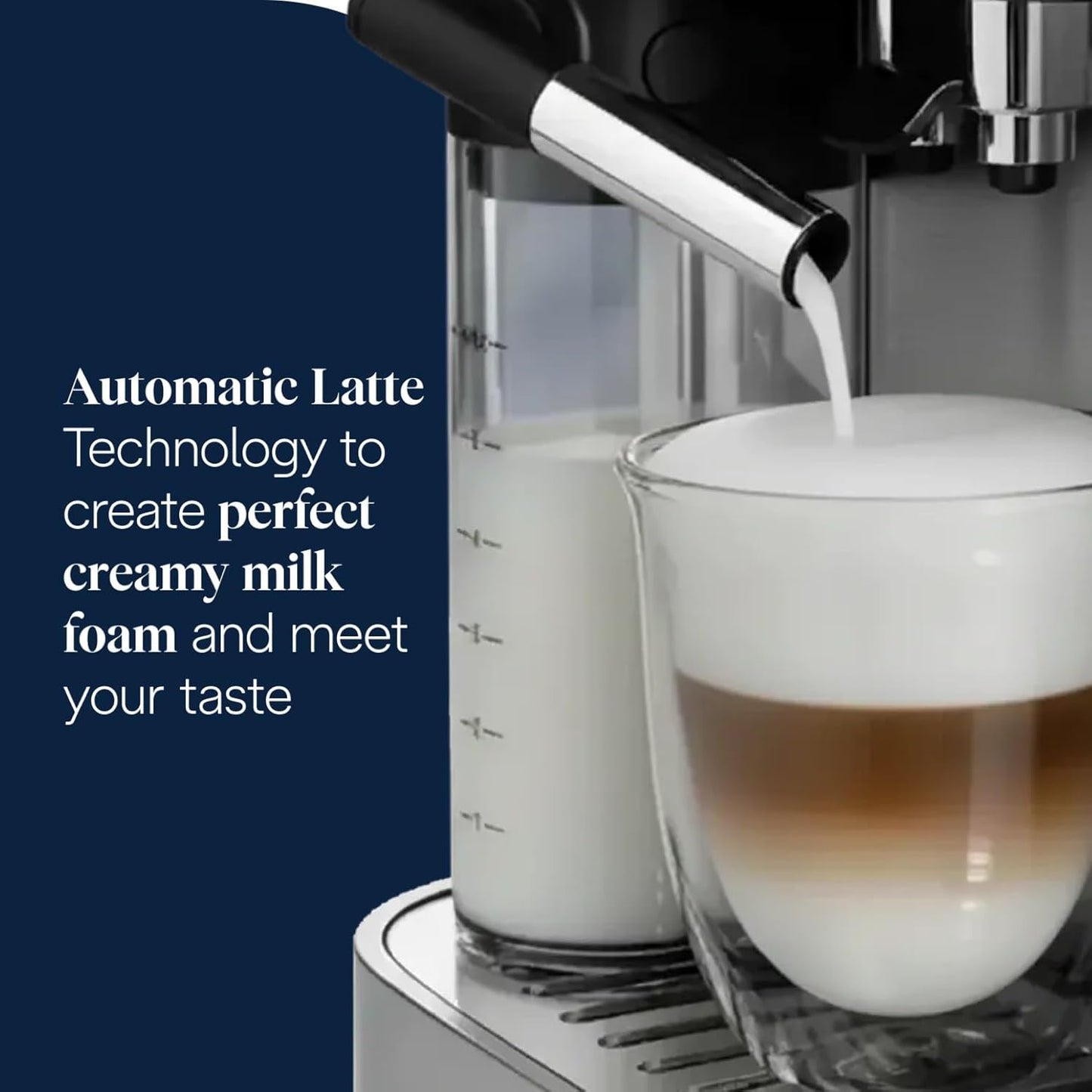 De'Longhi Magnifica Evo Next Perfetto Automatic Coffee Machine with LatteCrema Automatic Milk Frothing, 13 One Touch Drinks