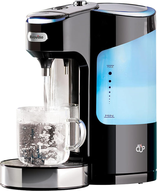 Breville HotCup Hot Water Dispenser with Variable Dispense, 2.0 Litre, 3kW Fast Boil, Gloss Black (VKJ318)