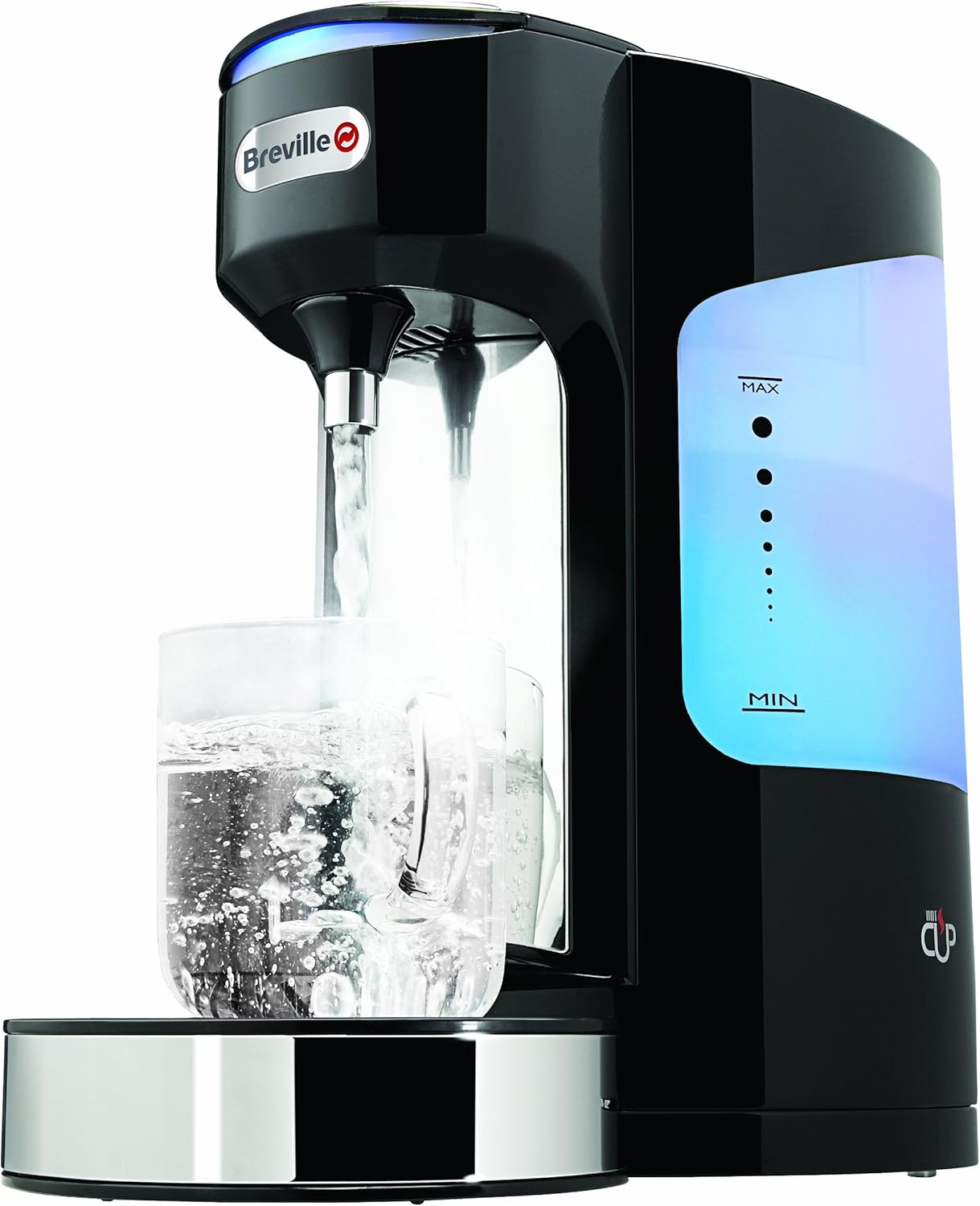 Breville HotCup Hot Water Dispenser with Variable Dispense, 2.0 Litre, 3kW Fast Boil, Gloss Black (VKJ318)