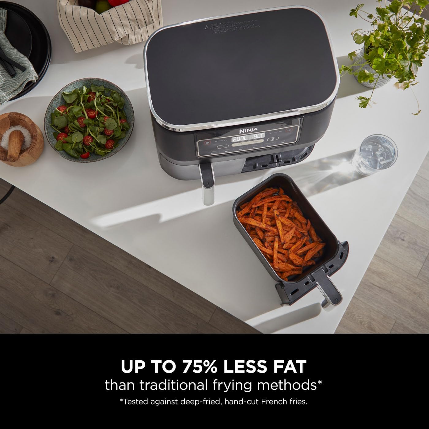 Ninja Foodi Dual Zone Digital Air Fryer with 2 Drawers, 7.6L, 6 in 1, Uses No Oil, Air Fry