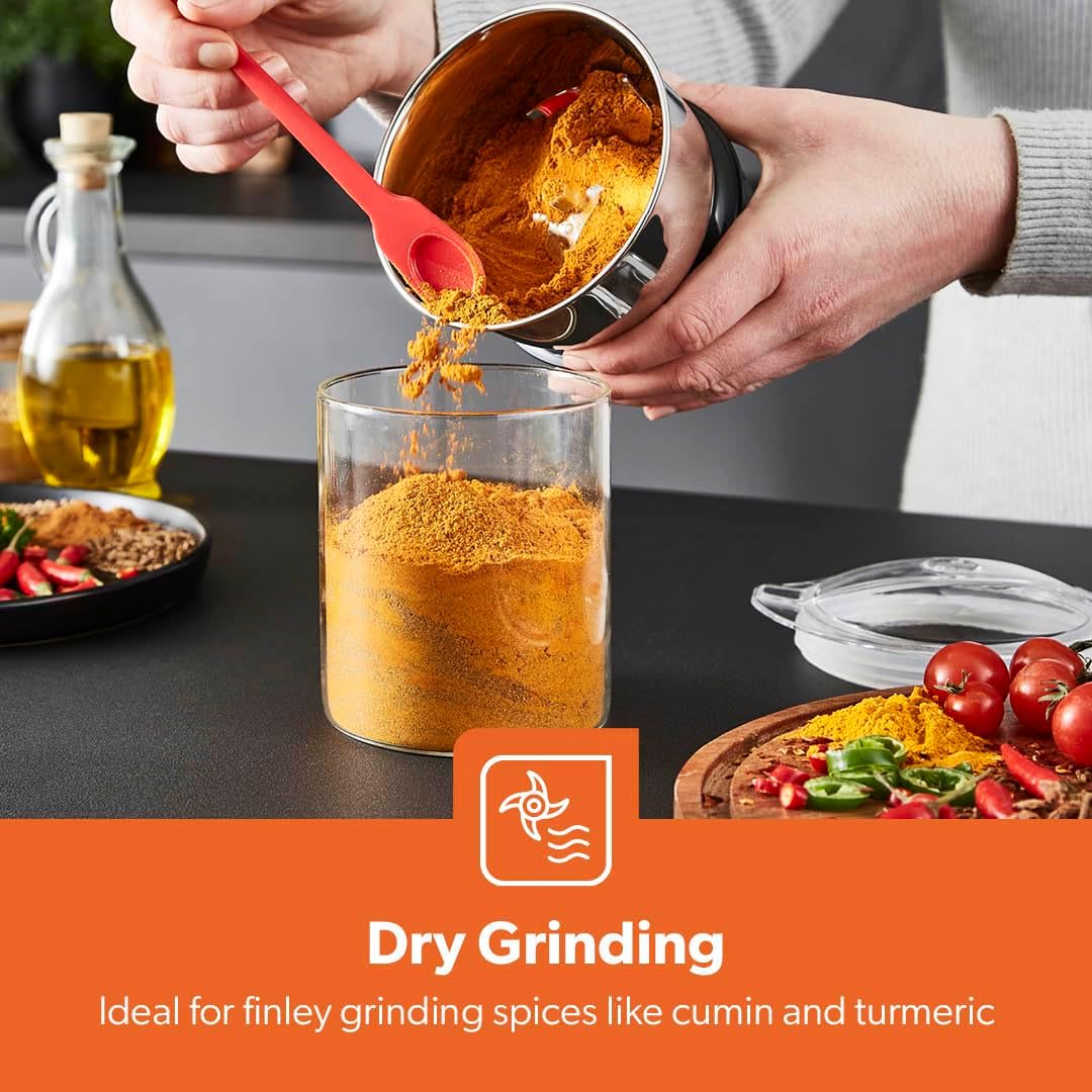 GEEPAS 600W 3 in 1 Mixer Grinder with Stainless Steel Jars and Blades, 3 Speed Control