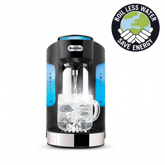 Breville HotCup Hot Water Dispenser with Variable Dispense, 2.0 Litre, 3kW Fast Boil, Gloss Black (VKJ318)