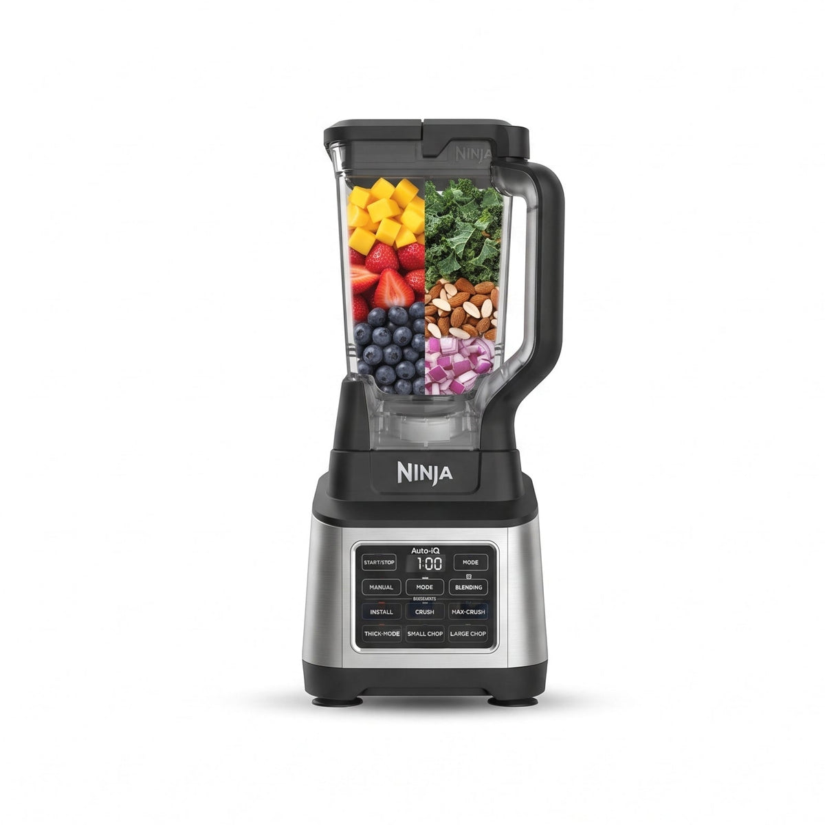 Ninja Detect Power Blender Pro, 1200W with 2L Jug and 1900ml Max Liquid Capacity, Powerful Blender for Smoothies, Chopping Vegetables and Mixing Frozen Drinks, Black
