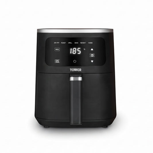 Tower Digital Single Basket Air Fryer, 4L Capacity, Overheat Protection, 1300W, Black, Medium, T17205AFR