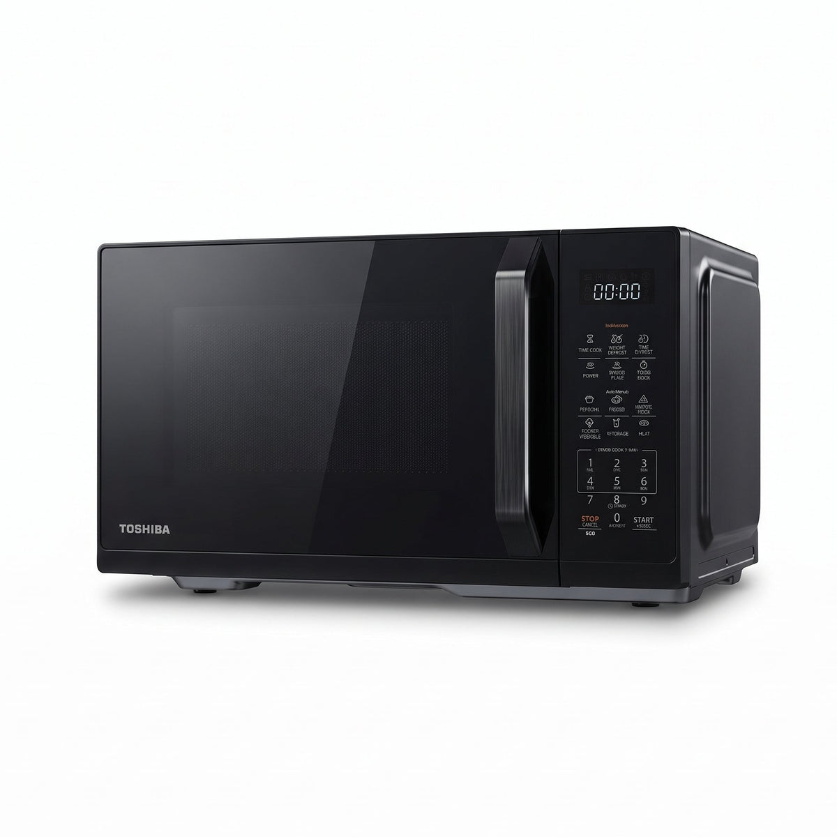 Toshiba Black Mirror Microwave 900w 23L Microwave Oven with Digital Display, Solo, Auto Defrost, One-Touch Express Cook with 11 Power Levels
