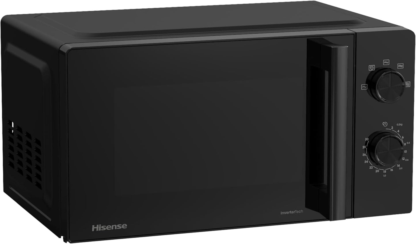 Hisense 700W 20 Litre Inverter Microwave Oven, Black, Automatic Defrost, 5 Power Levels, Easy Clean, Freestanding