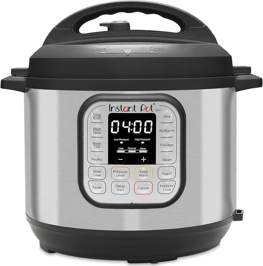 Instant Pot Duo 7 in 1 Electric Multi-Cooker, 5.7L, Brushed Stainless Steel, Large Pressure Cooker, Slow Cooker, Rice Cooker, Saute, Yoghurt Maker, Food Steamer and Food Warmer, Dishwasher Safe
