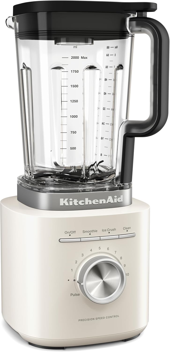 KitchenAid Pure Power Blender 1200W | 2.1L High-Performance Blender with 10 Speeds, Ice Crush & Smoothie Programs, Porcelain White