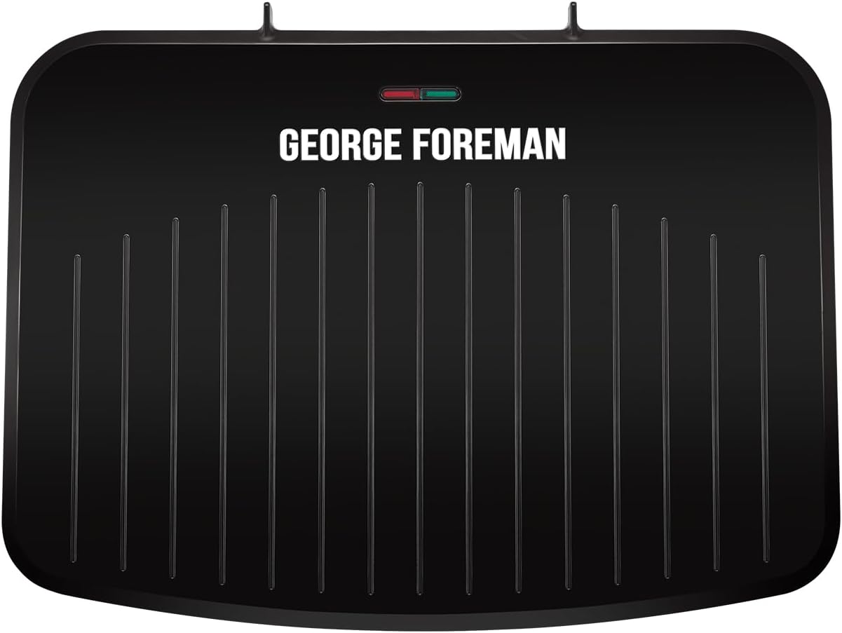 George Foreman Large Electric Fit Grill, Non Stick, Healthy Grilling, Griddle, Toastie, Hot Plate, Panini, BBQ, Energy Saving, Vertical Storage, Easy Clean, Drip Tray, Ready to Cook Light