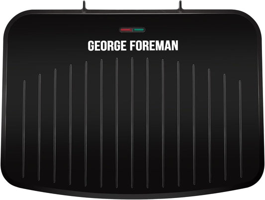 George Foreman Large Electric Fit Grill, Non Stick, Healthy Grilling, Griddle, Toastie, Hot Plate, Panini, BBQ, Energy Saving, Vertical Storage, Easy Clean, Drip Tray, Ready to Cook Light