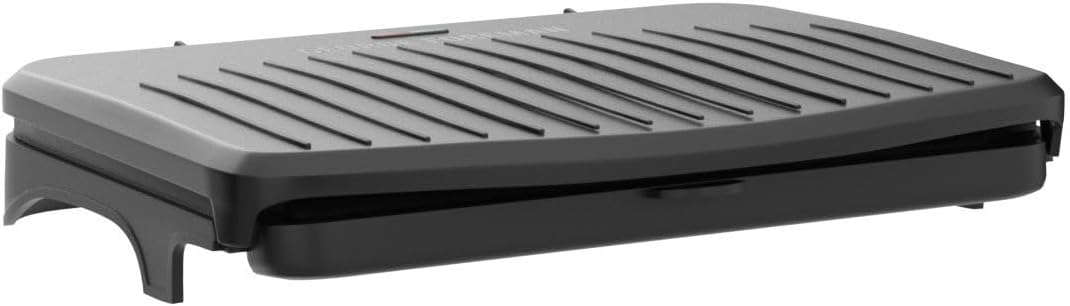 George Foreman Large Electric Fit Grill, Non Stick, Healthy Grilling, Griddle, Toastie, Hot Plate, Panini, BBQ, Energy Saving, Vertical Storage, Easy Clean, Drip Tray, Ready to Cook Light