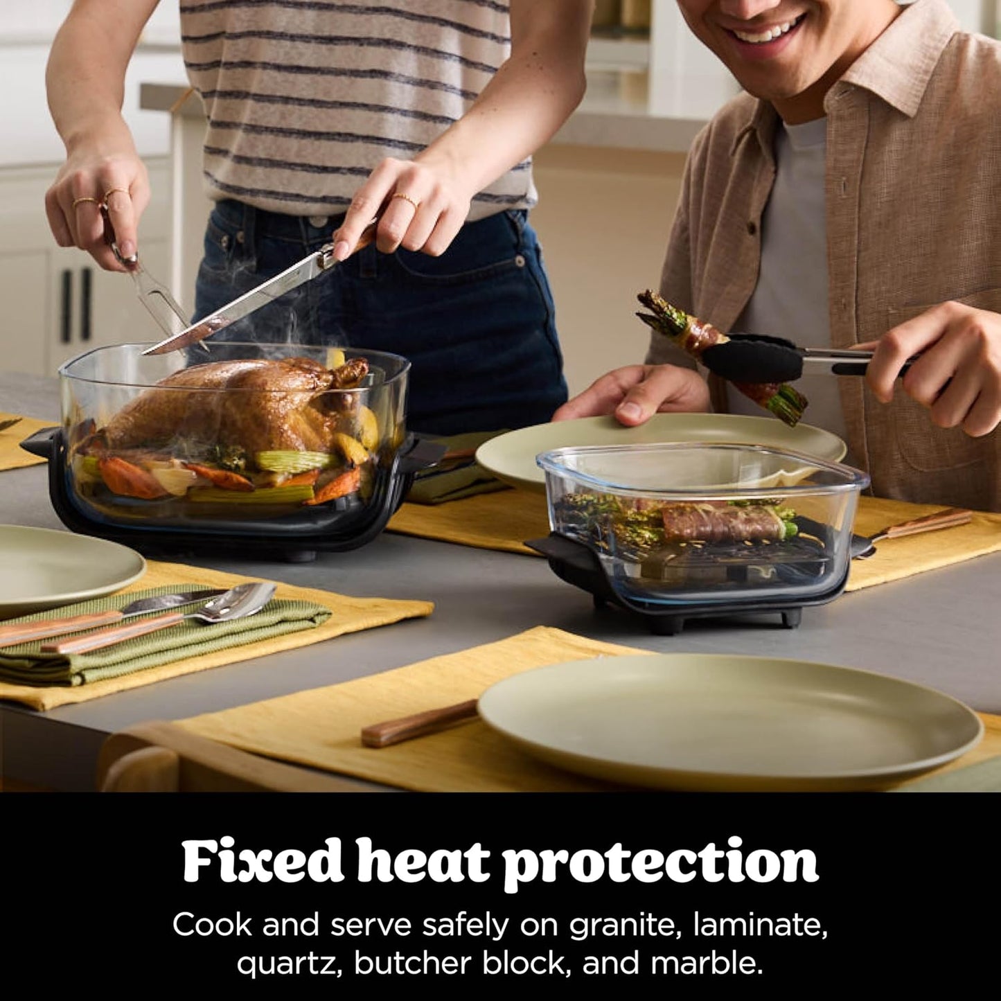 Ninja CRISPi Portable Air Fryer, 3.8L, 4 in 1: Air Fry, Roast, Keep Warm and Recrisp, Space Saving Compact Design, 2x Removable Glass Containers and Lids, 1700W, Cyber Space Blue