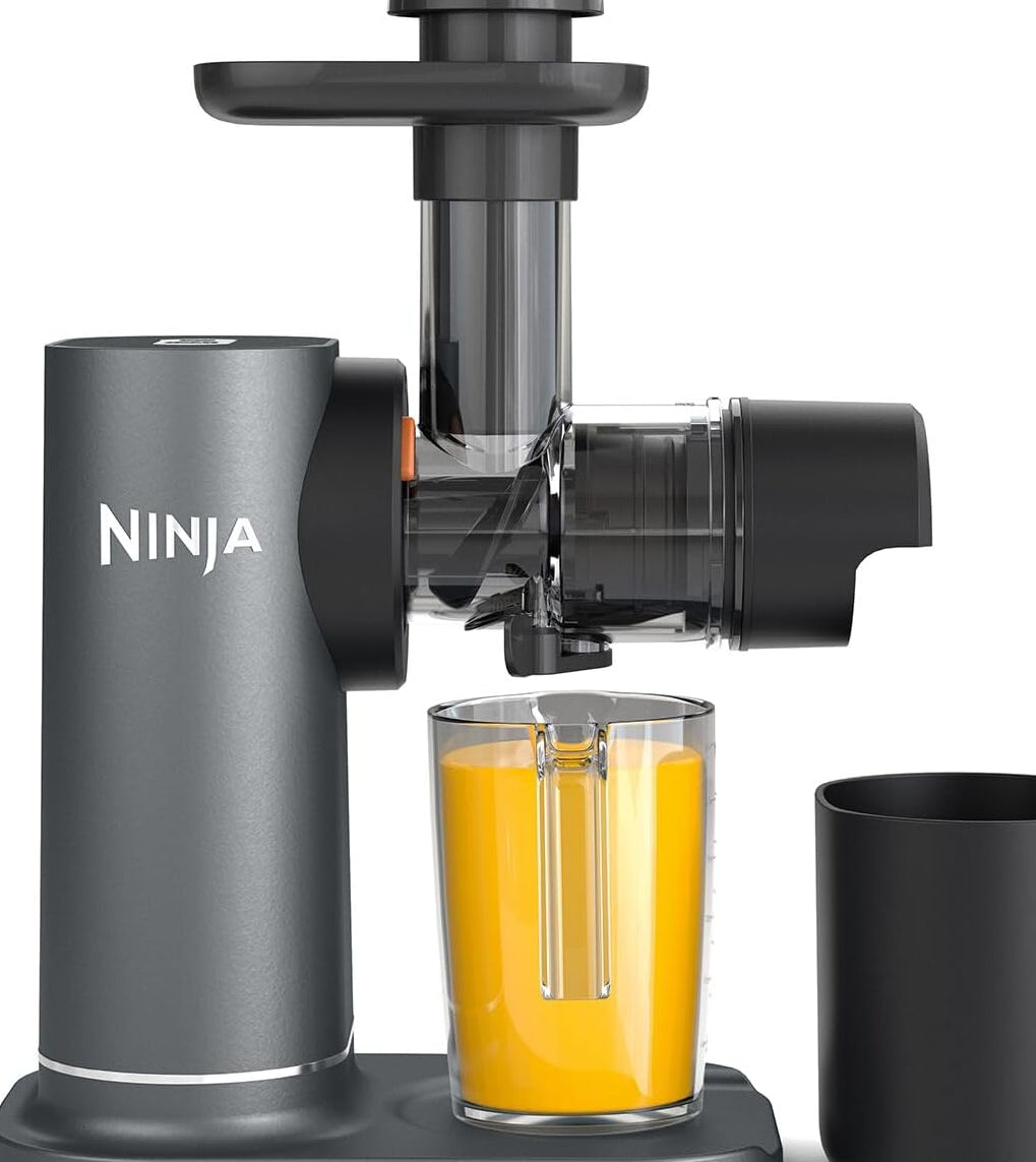 Ninja Cold Press Juicer Machine with 700ml Jug and 1.1L Pulp Container, Make Fresh Juices, Drinks and Wellness Shots, Compact, Dishwasher Safe with Removable Parts
