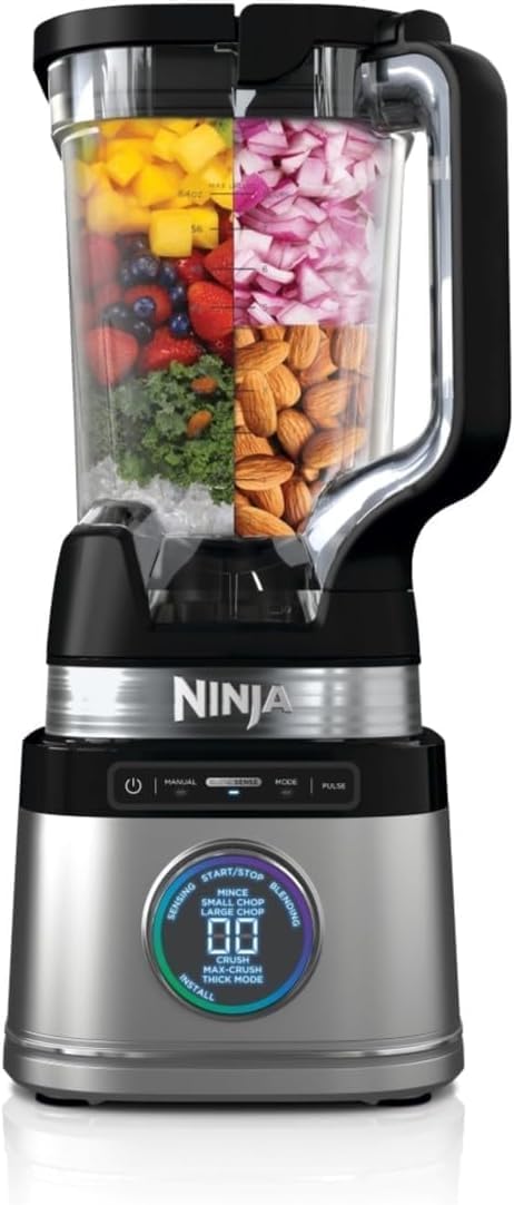 Ninja Detect Power Blender Pro, 1200W with 2L Jug and 1900ml Max Liquid Capacity, Powerful Blender for Smoothies, Chopping Vegetables and Mixing Frozen Drinks, Black
