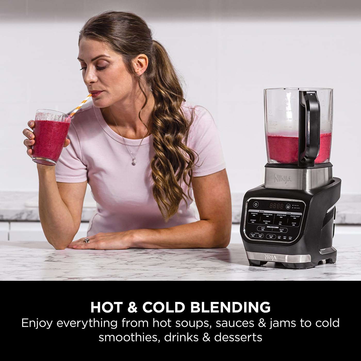 Product Title Ninja Foodi Blender and Soup Maker with 10 Auto-iQ Programs — 1.7L Glass Jug, Hot and Cold Blending, Built-In Heating Element