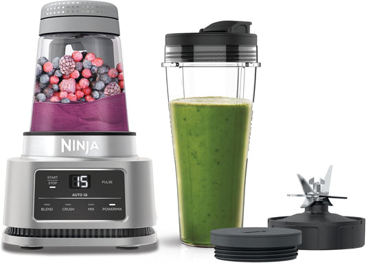 Ninja Foodi Power Nutri Blender 2 in 1, Blend Smoothie Bowls, Thick Spreads and Frozen Drinks, Automatic Programs, 700ml Cup and 400ml Bowl with Power Paddle