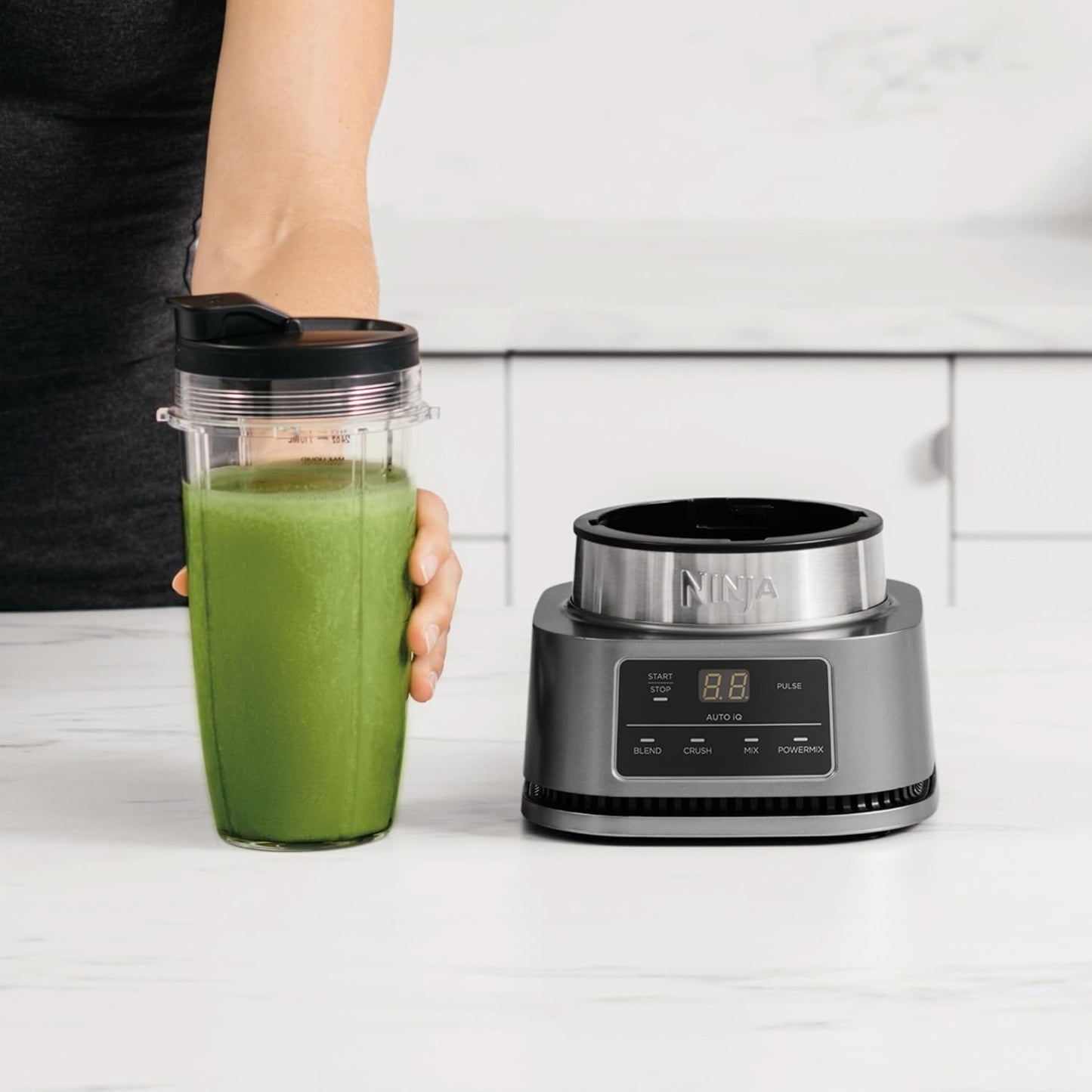 Ninja Foodi Power Nutri Blender 2 in 1, Blend Smoothie Bowls, Thick Spreads and Frozen Drinks, Automatic Programs, 700ml Cup and 400ml Bowl with Power Paddle
