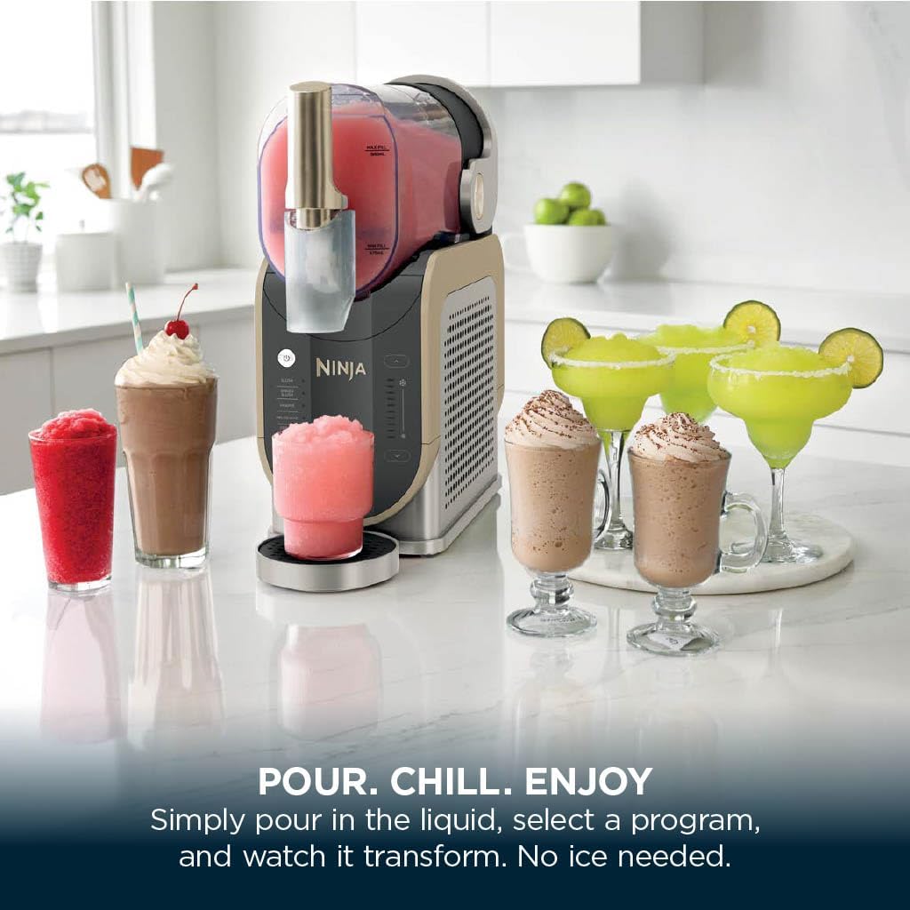 Ninja SLUSHi Frozen Drinks Maker, Create Slush, Frozen Cocktails, Frappe, Milkshakes and Frozen Juice, No Ice or Preparation Needed, WhisperChill Technology, 1.9L Capacity, Stone Gold