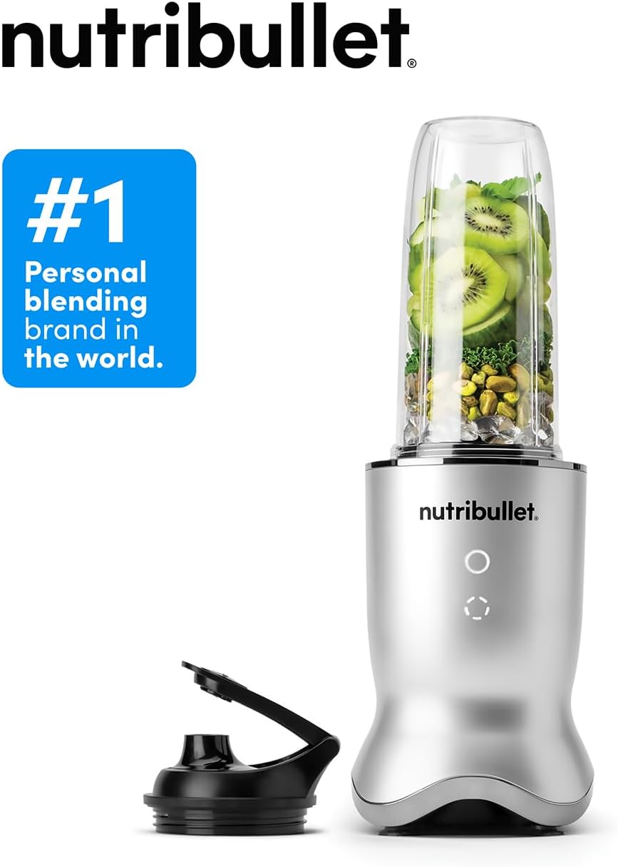 Nutribullet Ultra 1200W Personal Blender, Silver, with Rapid Extractor Blade, 900ml Cup, To Go Lid and Guide, Quiet Yet Powerful Single Serve Blender