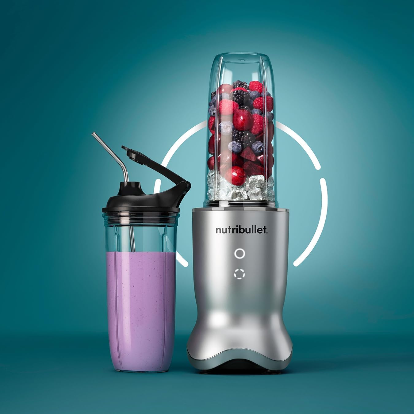 Nutribullet Ultra 1200W Personal Blender, Silver, with Rapid Extractor Blade, 900ml Cup, To Go Lid and Guide, Quiet Yet Powerful Single Serve Blender