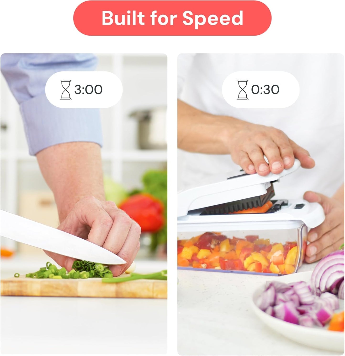 Fullstar PRO Original Vegetable Chopper and Spiraliser with 4 Stainless Steel Blades, Dicer and Veg Cutter, BPA Free and Dishwasher Safe