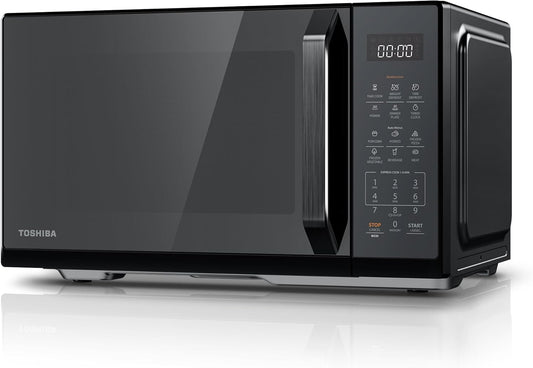 Toshiba Black Mirror Microwave 900w 23L Microwave Oven with Digital Display, Solo, Auto Defrost, One-Touch Express Cook with 11 Power Levels