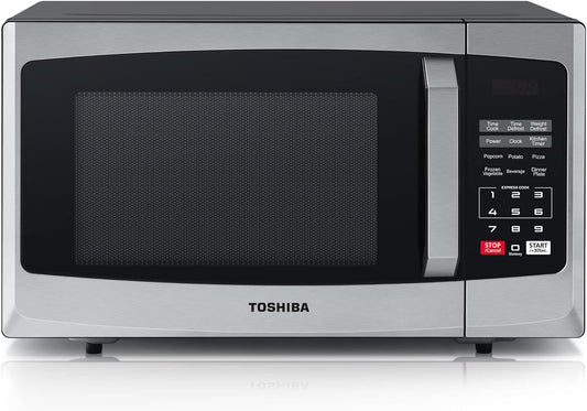 Toshiba 800W 23L Microwave Oven with Digital Display, Auto Defrost, One Touch Express Cook, 6 Pre-Programmed Auto Cook Settings and Easy Clean, Stainless Steel Door Handle